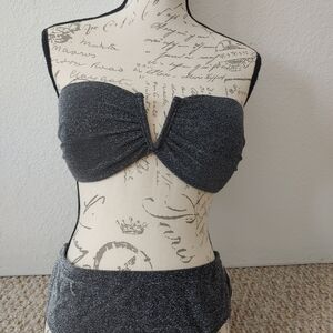 Uniqlo Black Glitter Bandeau Set